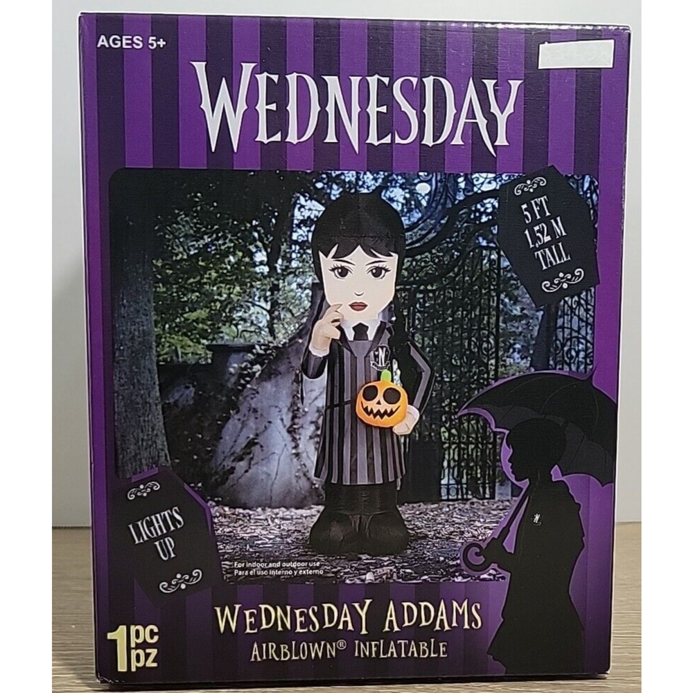 Gemmy Halloween 5‎ Ft Lights Up Wednesday Addams Airblown Yard Inflatable NIB